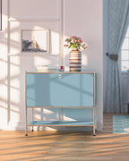 Metal Sidetable with Flap Door, 27.5" Height - Image 7