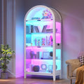 HNEBC Arched Display Case with RGB Lights, LED Curio Cabinet with Shelf by HNEBC