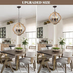 16 Inch Farmhouse Chandelier for Dining Room French Country Light Fixtures Over - Image 4