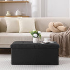 Storage Ottoman Bench Foldable Seat Footrest Shoe Bench End of Bed Storage - Image 7