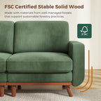 Vesgantti 97" L-Shape Modular Sofa, 3-Seat Corduroy Couch - Image 5