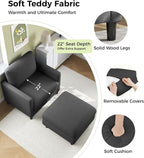 Welzona Sofa Accent Chair with Ottoman, Tool-Free Setup Living Room Accent - Image 4