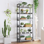 HCHQHS 6 Tier Bookshelf, Adjustable Industrial Bookcase, Vertical Tall Book - Image 8