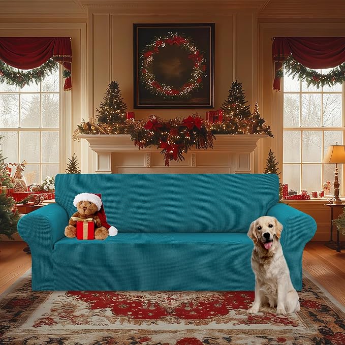 Stretch Oversized Couch Covers for Sofa Slipcover, Peacock Blue | 1-Piece - Image 2