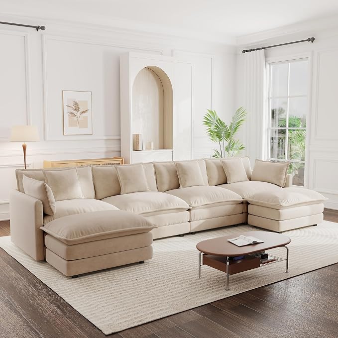 mikibama Modular Sectional Sofa, 146.5 Inch U Shaped Couch Set - Image 8