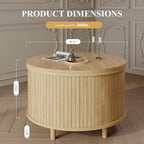 Easyego 31.5" Fluted Round Coffee Table - Image 2