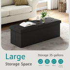 VECELO 43'' Folding Storage Ottoman Bench, Storage Chest, Linen Fabric Foot - Image 6