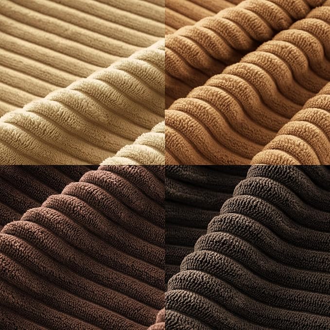 MIULEE Fall Corduroy Decorative Throw Pillow Covers Camel Brown 18x18 | Set of 4 - Image 6
