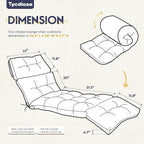 Waterproof Chaise Lounge Chair Cushions Outdoor 74.4 x 22 x 4.7 Inches Memory - Image 2