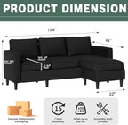 SUNLEI L-Shaped Sectional Sofa, Sectional Couches - Image 3