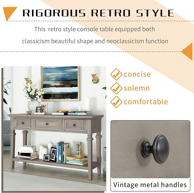 Harper & Bright Designs TREXM Classic Retro Style Console Table - Image 4