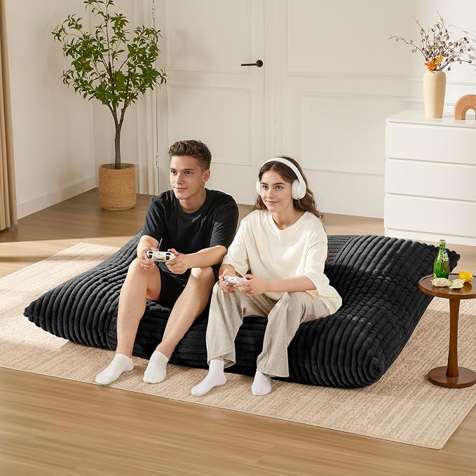 3-in-1 Giant Bean Bag Chair for Adults & Kid, Convertible Floor Sofa to Mattress - Image 8