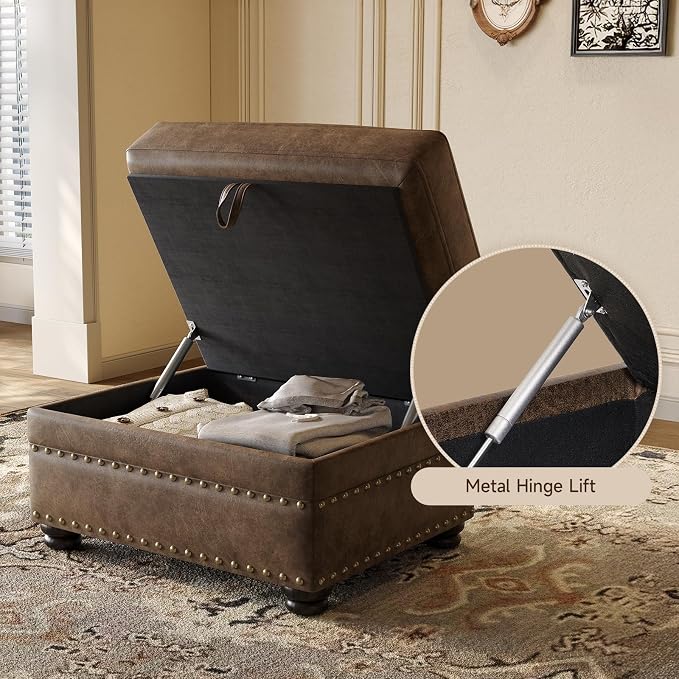 ONBRILL Faux Leather Ottoman - Image 3