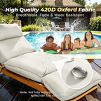 Outdoor Chaise Lounge Chair Cushion, Waterproof Non-Slip Patio Chaise Lounge - Image 4