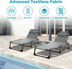 ABORON 2PK Heavy Duty Tanning Chair, 5-Gear Outdoor Folding Chaise Lounge Chair - Image 8