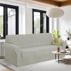U-NICE HOME Oversized Stretch Couch Cover Slipcover, Taupe | 3 Cushion Sofa - Image 2