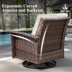 HERA'S HOUSE Outdoor Furniture, 2 x High Back Swivel Patio Chairs - Image 7