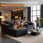 108" Oversized Cloud Sectional Couch, Comfort L Shaped Boneless Couch - Image 4