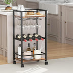 Bar Cart, Home Bar Serving Cart, Mobile Kitchen Carts - Image 2