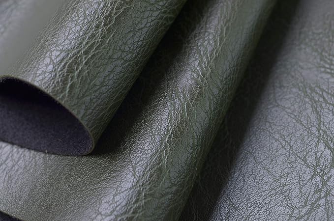 Wento Thick Half Yard Faux Leather Fabric Soft Skin Grain PU Leather - Image 2