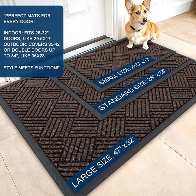 OLANLY Front Door Mat Outside Entrance 33x21, Waterproof Heavy-Duty Doormat | - Image 2