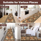 Yamaziot Washable Runner Rug, 3x10 Non-Slip Boho Hallway Kitchen Rug | Stain - Image 7