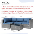 Shintenchi 5 Pieces Outdoor Patio Furniture Sets, Patio Sectional Sofa Couch - Image 3