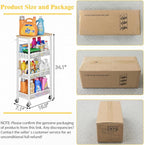 OKZEST Utility Slim Storage Cart, 4 Tier Small Rolling Kitchen Laundry Room Cart - Image 7