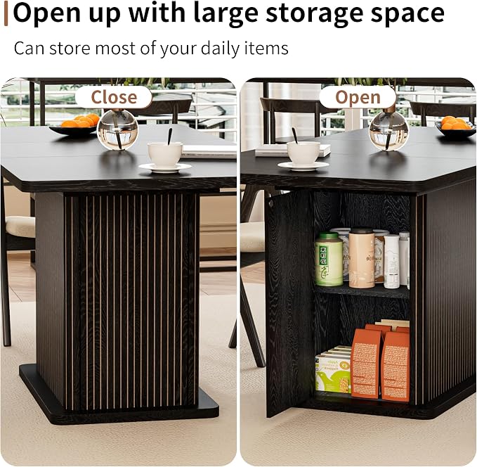 Extendable Black Kitchen Dining Table - Image 8