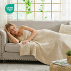 EMME Muslin Blankets for Adults Throw Blanket for Couch Breathable Gauze Soft - Image 4