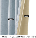 MIULEE 100% Blackout Linen Curtains 42 x 90 Inch Chambray Blue 2 Panels | - Image 6