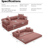 ZEIINPA 78.5 Inch Convertible Sleeper Sofa Bed, 5 in-1 Boneless Floor Couch Bed - Image 2
