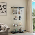 Display Cabinet with Glass Door and Lock, 4-Shelf Curio Cabinets with 5mm by glassdisplaycabinet