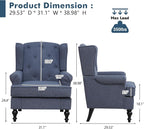 Accent Chair for Living Room, Mid Century Modern Upholstered Armchair, Wingback - Image 2