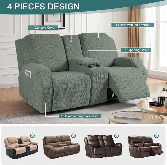 Ruaozz Loveseat Recliner Covers - Image 4