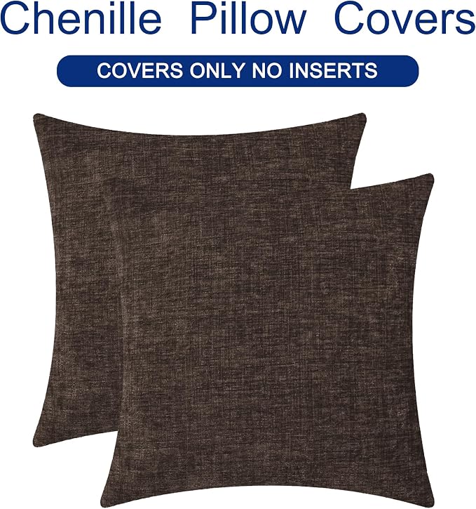 CaliTime Decorative Couch Throw Pillow Covers 26 X 26 Inches Coffee | Pack of 2 - Image 6