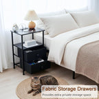 LOAKEKEL Night Stand Set 2, End Tables - Image 4