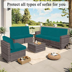HEBE Outdoor Cushion Covers 12 Pcs, Stretch Patio Sofa Couch Cushion Cover | - Image 8