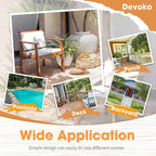 Devoko Patio Set 3 Piece Acacia Wood Outdoor Furniture Conversation Seat - Image 7