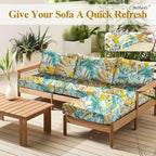 CALBODE 12pcs Outdoor Tropical Plant Printed Sofa Seat Cushion Covers Strechable - Image 7