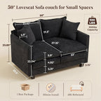 Loveseat Sofa with Cloud 3-Layer Cushion & 27" Deep Seat, Modern Small Couch - Image 2