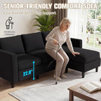 JAMFLY Couches for Living Room, 3-Seat Reversible Sectional Sofa - Image 7