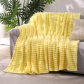 Banana Yellow Throw Blanket for Couch Sofa 50”x60” Striped Design | Fleece by Unknown
