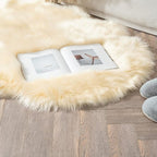 MIULEE Fluffy Area Rug 3x5 ft Faux Fur Sheepskin Rug Light Yellow | Luxury - Image 4