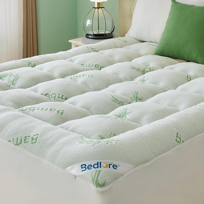 BEDLORE Twin XL Mattress Topper Viscose Derived from Bamboo, Thick Pillow Top by Bedlore