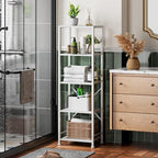 Furologee White Bookshelf 5 Tier Bookcase, Tall Narrow Bookshelves, Modern - Image 2