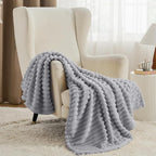 Bedsure Soft Light Grey Throw Blanket - Image 2