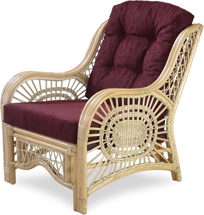 Malibu Lounge Living Accent Armchair Natural Rattan Wicker Handmade Design - Image 5
