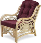 Malibu Lounge Living Accent Armchair Natural Rattan Wicker Handmade Design - Image 5
