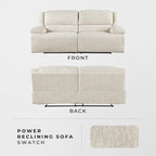 Lexicon Power Double Reclining Sofa, Textured Microfiber Wall Hugger Recliner - Image 5